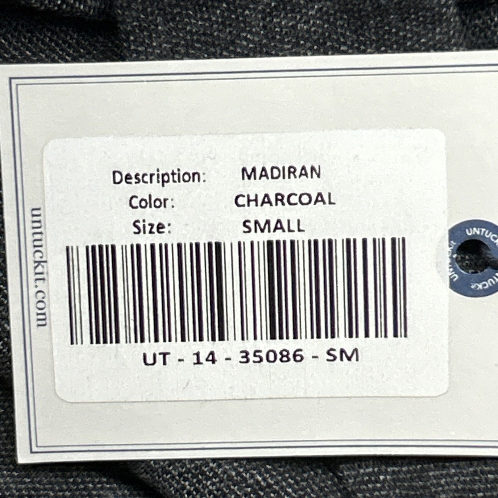 UNTUCKit Madiran Polo Shirt Mens S Gray Charcoal Short Sleeve Front Pocket New - Picture 8 of 9